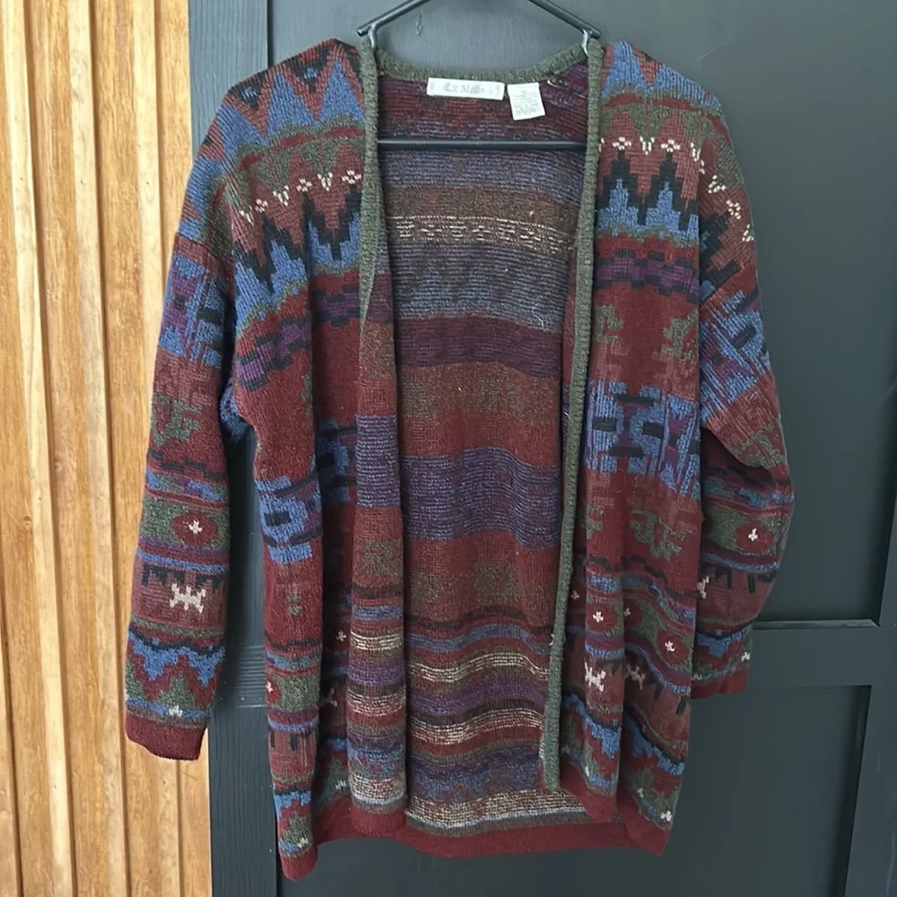 VINTAGE le Moda Southwestern Print Cardigan.‎ Size M